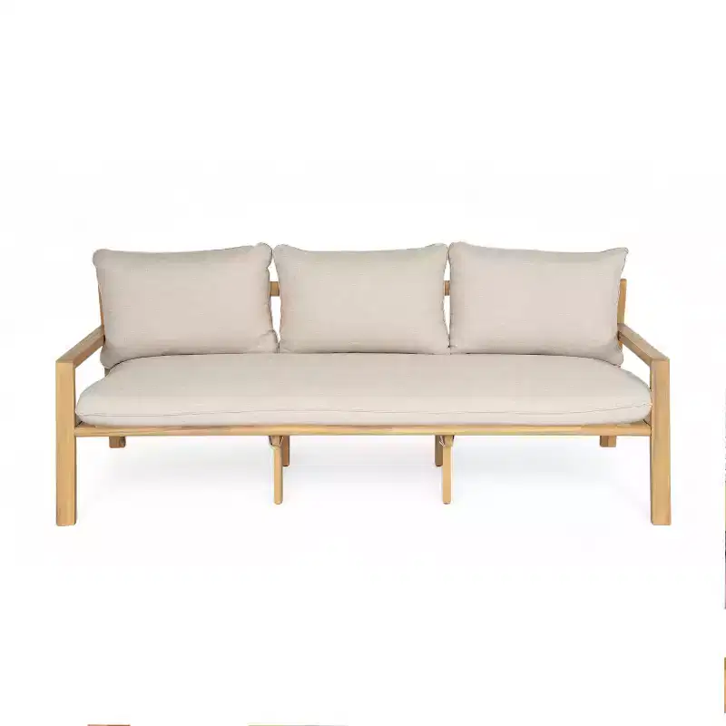 Christopher Knight Home Fabia 75 Rustic Patio Upholstered 3-Seater Loveseat with Rope Weave Open Back