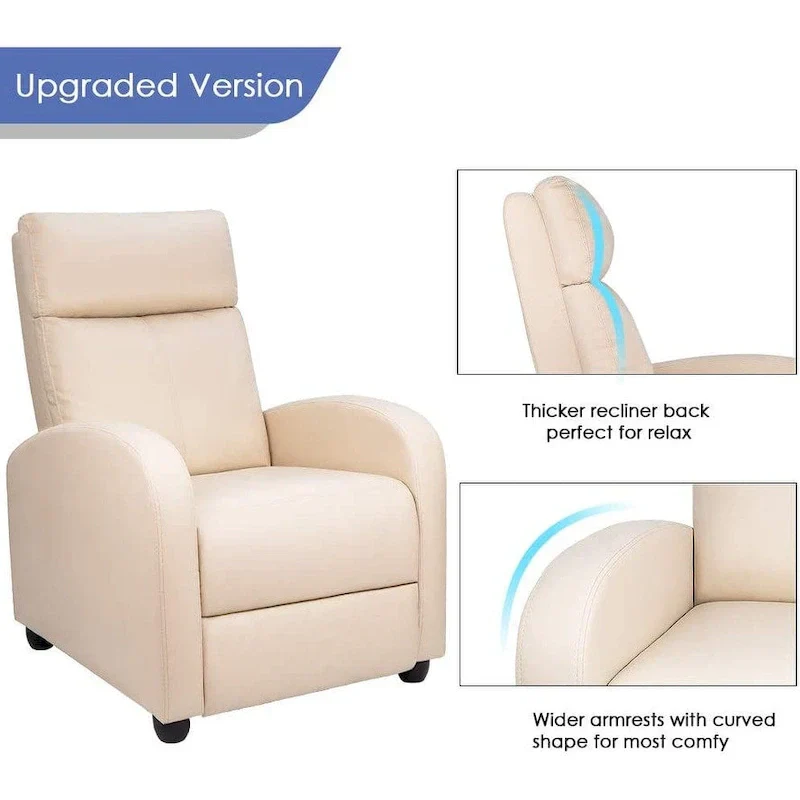 Homall Recliner Chair PU Leather Single Living Room Sofa Recliner