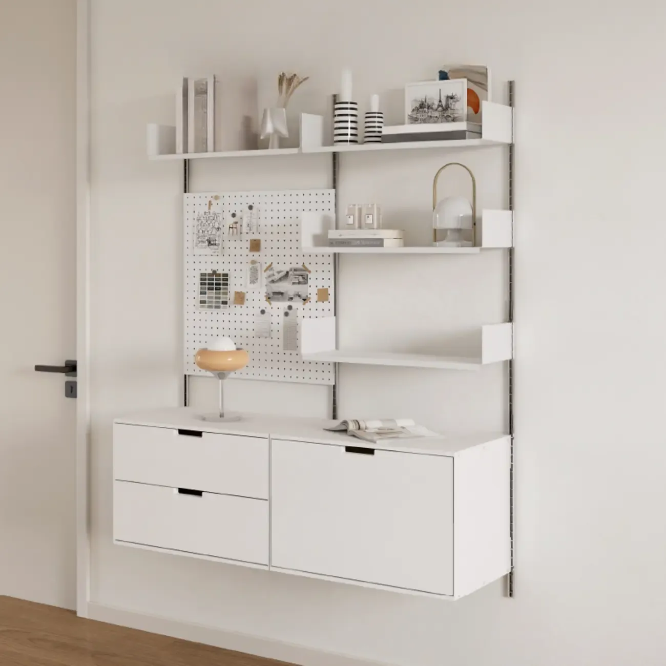 Functional Modern Wood Wall Unit Bookcase