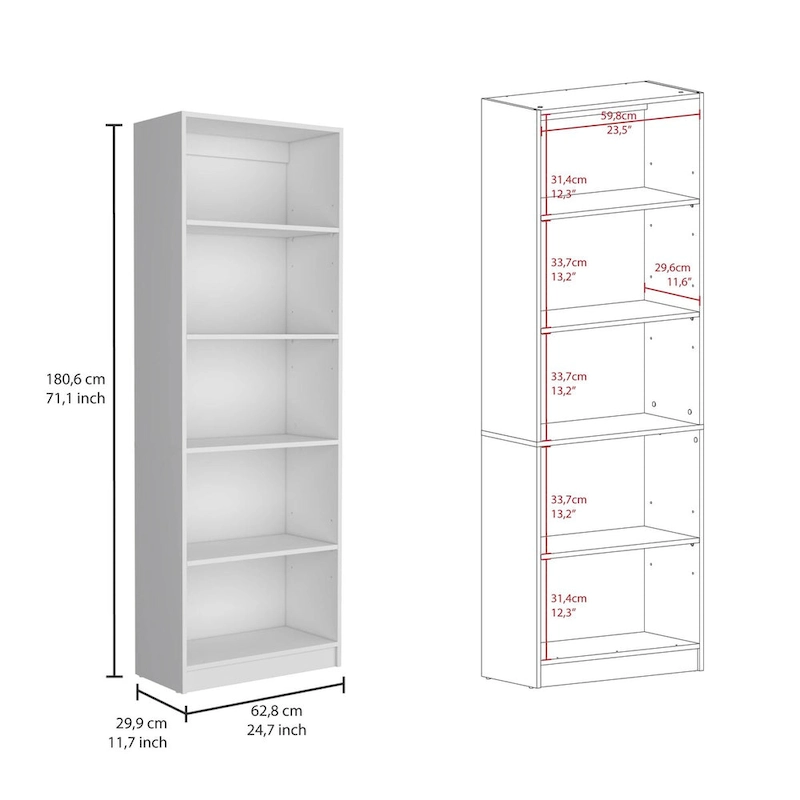 Kenyon 74 Wide 5-Shelf Double Cabinet Bookcase Set of 3
