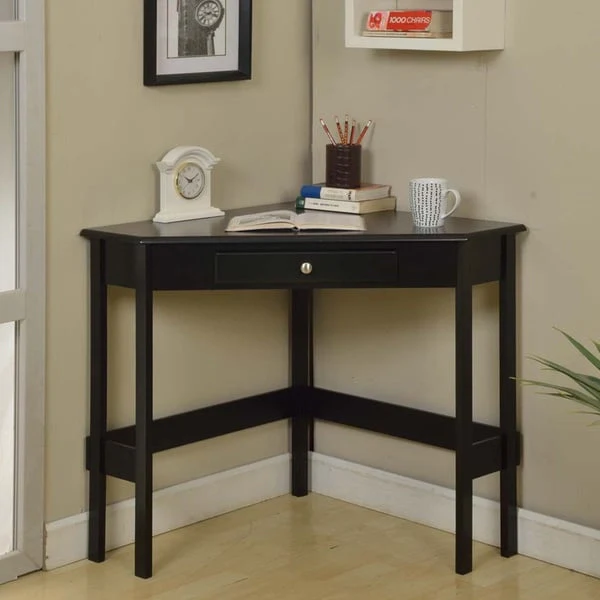 Contemporary Wood 1-drawer Corner Desk