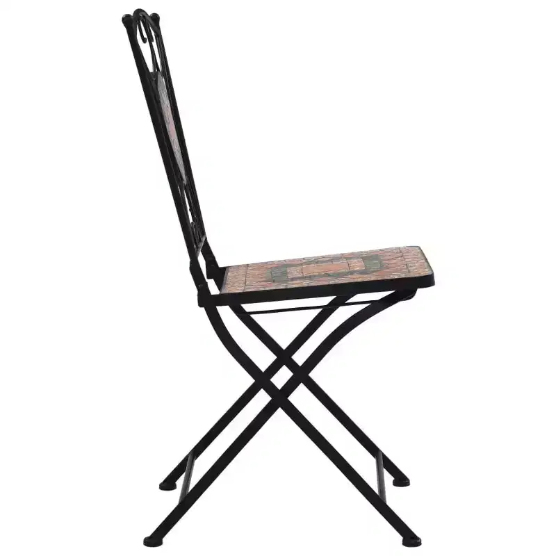 vidaXL Mosaic Bistro Set Terracotta Powder-coated iron, ceramic tile