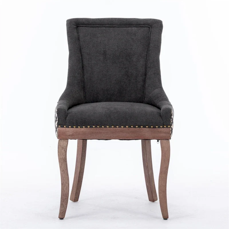 Ultra Side Dining Chair,Thickened Fabric Chairs w/Solid Wood Legs,2PCS