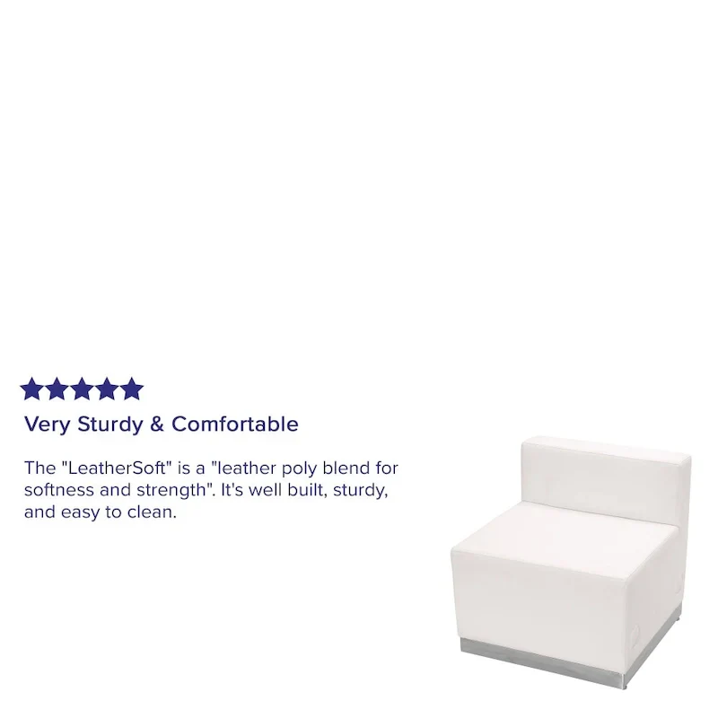 LeatherSoft Chair w/Brushed Stainless Steel Base - Reception Furniture