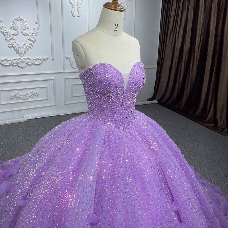 Quinceanera Dress Beading Appliques Strapless Sweetheart Ball Gown