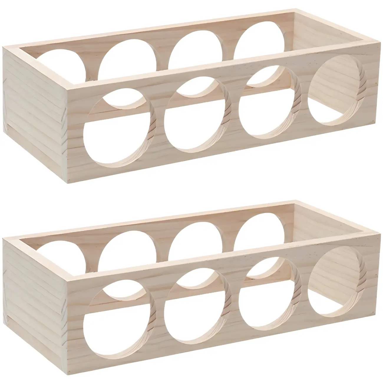 Natural Wooden Stackable Wine Rack Tabletop Wine Holder