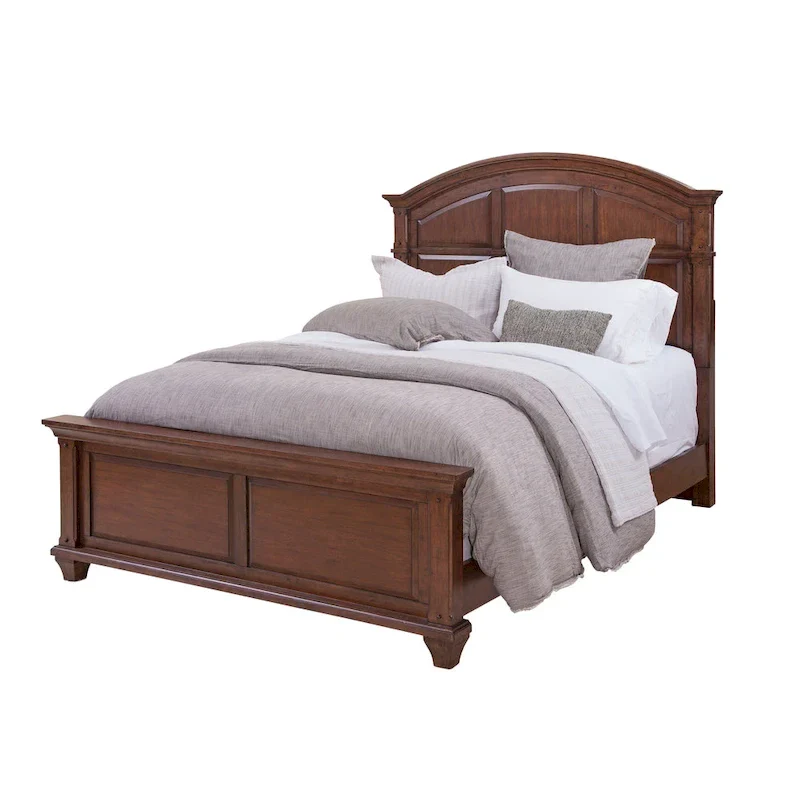 Harbor Point Rustic Cherry Arched Panel Bed