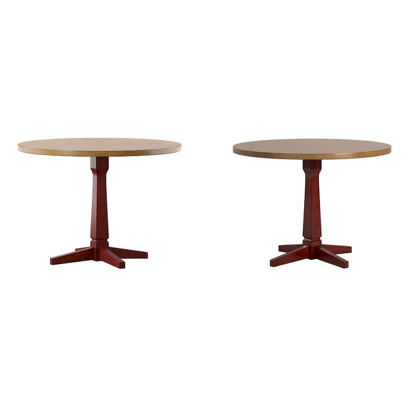 Round Two-Tone Dining Table