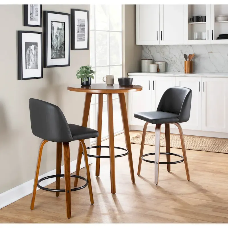 Carson Carrington Vallberga 26 Counter Stool with Black Round Footrest (Set of 2)