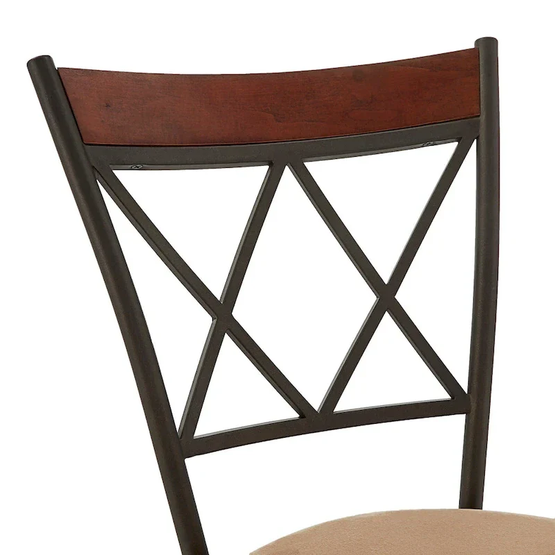 Verona Adjustable Bronze Finish X-Back Metal and Wood Trim 3pc Pack Stools by iNSPIRE Q Classic