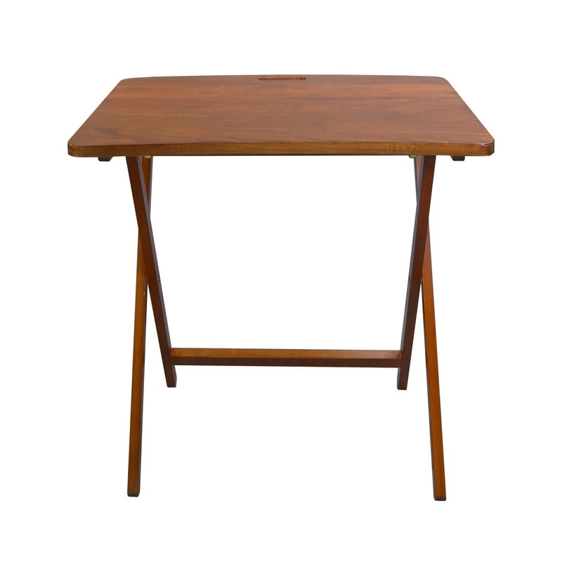Copper Grove Goosefoot Folding TV Tray Table with Solid Hardwood