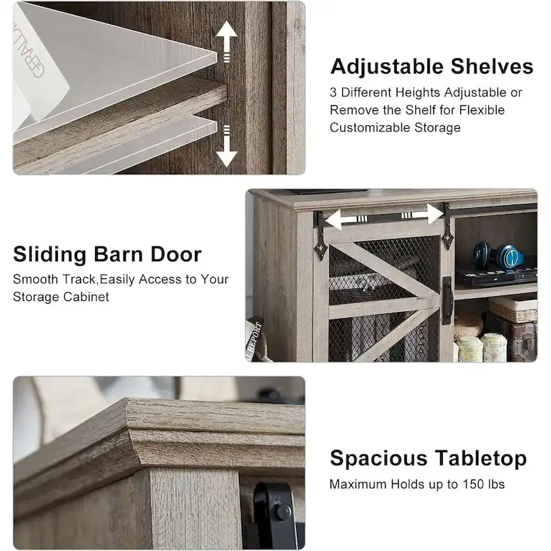 Industrial & Farmhouse TV Stand, Entertainment Center, TV Console