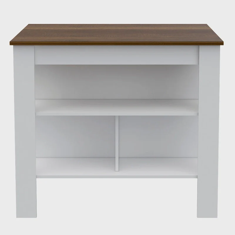 Kitchen Island with Four Legs, Three Shelves