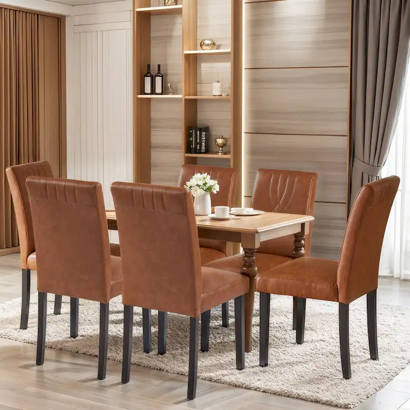 VECELO Upholstered Dining Chairs Set of 2/4/6, Fabric Dining Room Kitchen Side Chair, Parson Dining Chairs