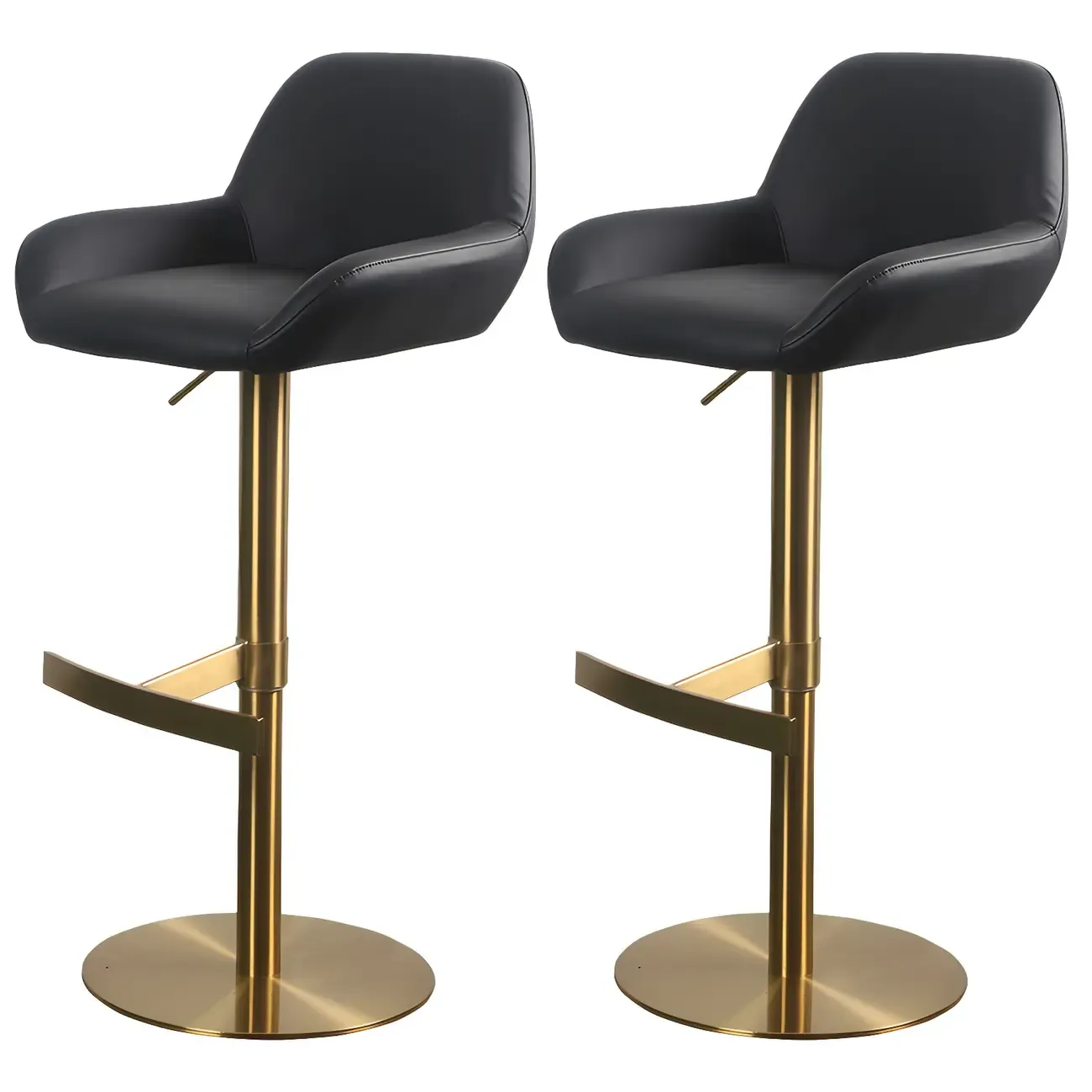 Glossy Metal Bucket Swivel Adjustable Bar Stools