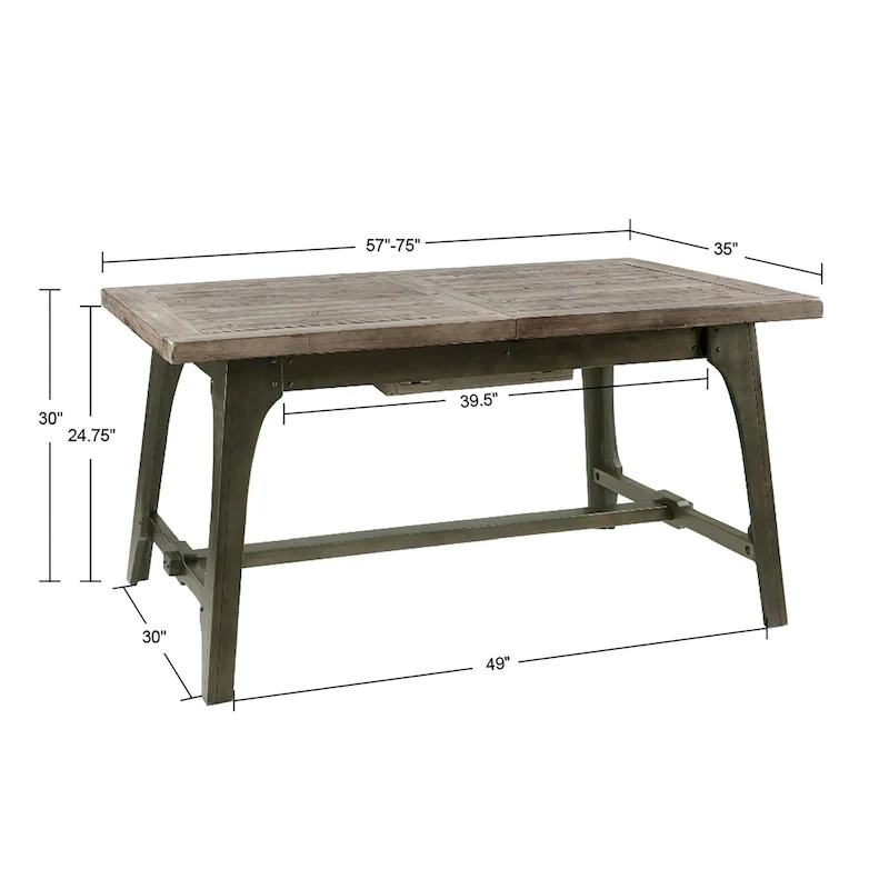 INK+IVY Oliver Grey Extension Dining Table
