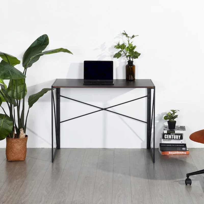 HomyLin 39 Simple Folding Study Writing Desk, No Assembly Required