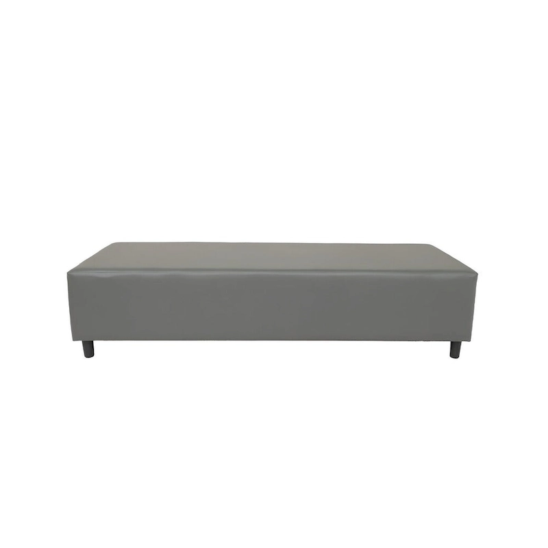 HomeRoots 72  Gray and Black Upholstered Genuine Leather Bench - 72