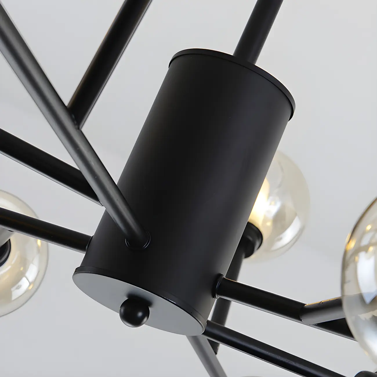 Modern Gold Metal Glass Globe Sputnik Chandelier