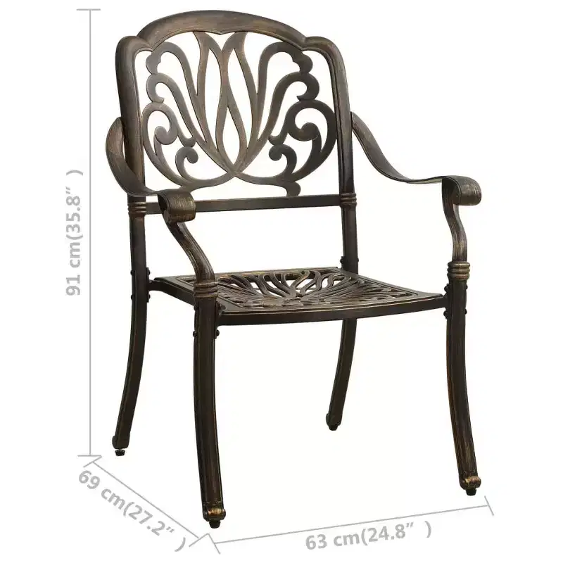 vidaXL Bistro Set Cast Aluminum Durable Bistro Set Round