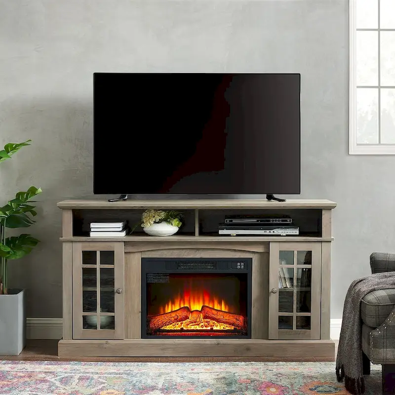 TV Stand for TVs up to 65 with Fireplace, LED Entertainment Center
