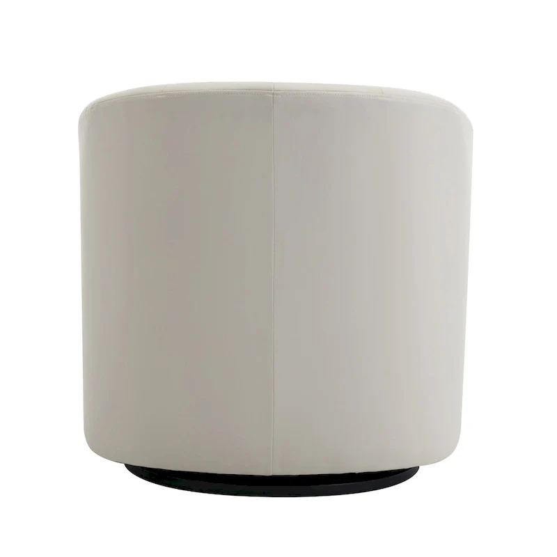 Swivel Barrel Accent Chair - Faux Leather Single Seat