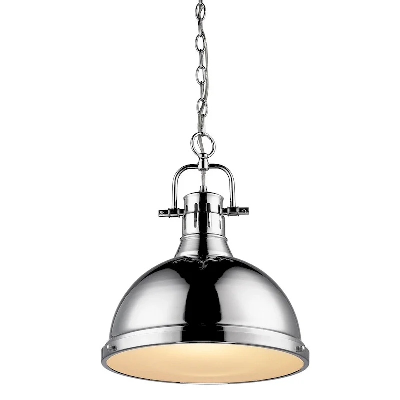 Golden Lighting Duncan Chrome Single Light Pendant