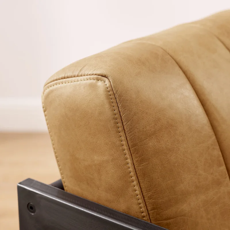 Art Leon Genuine Leather Lounge Accent Arm Chair