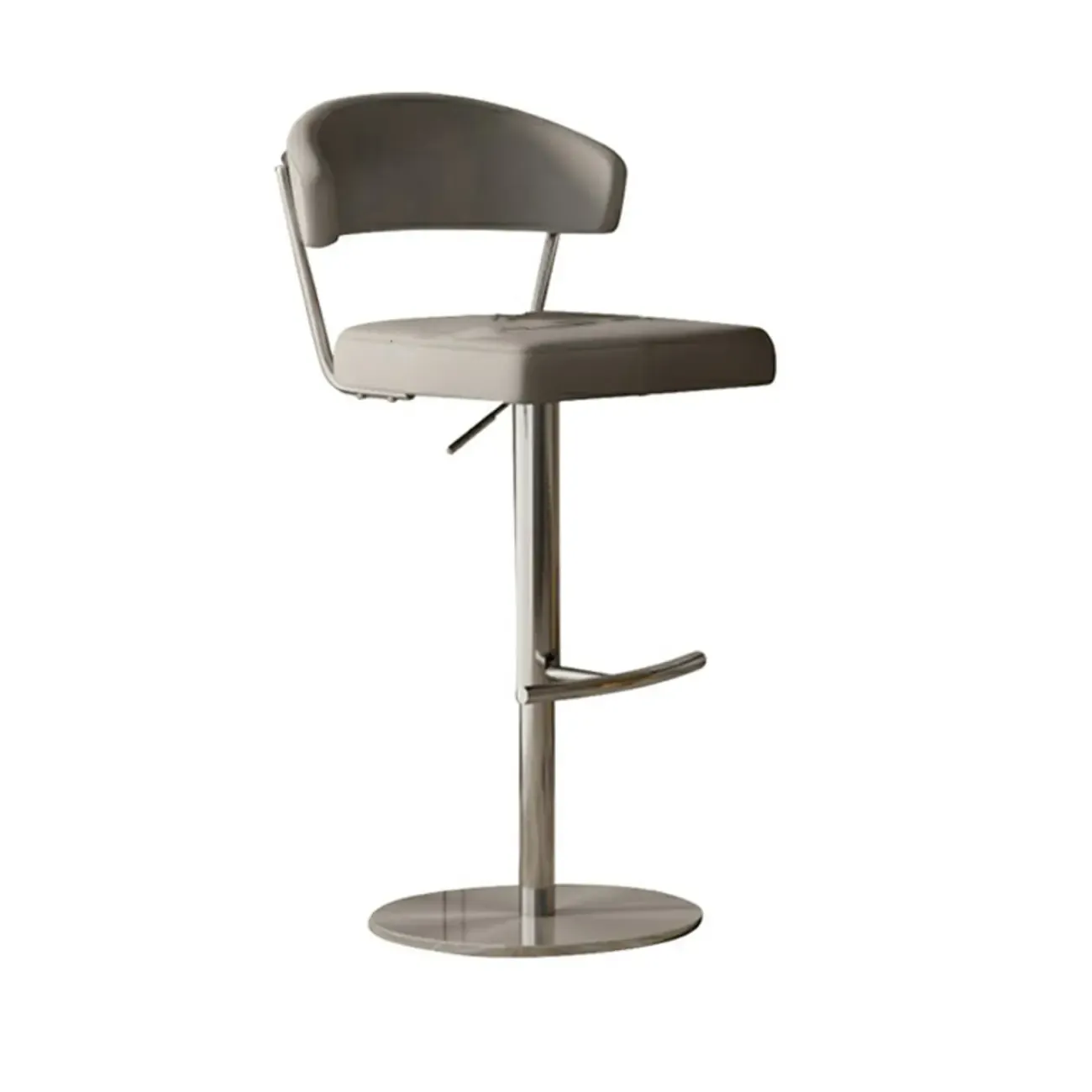 Modern Upholstered Leather Swivel Bar Stools with Adjustable Height