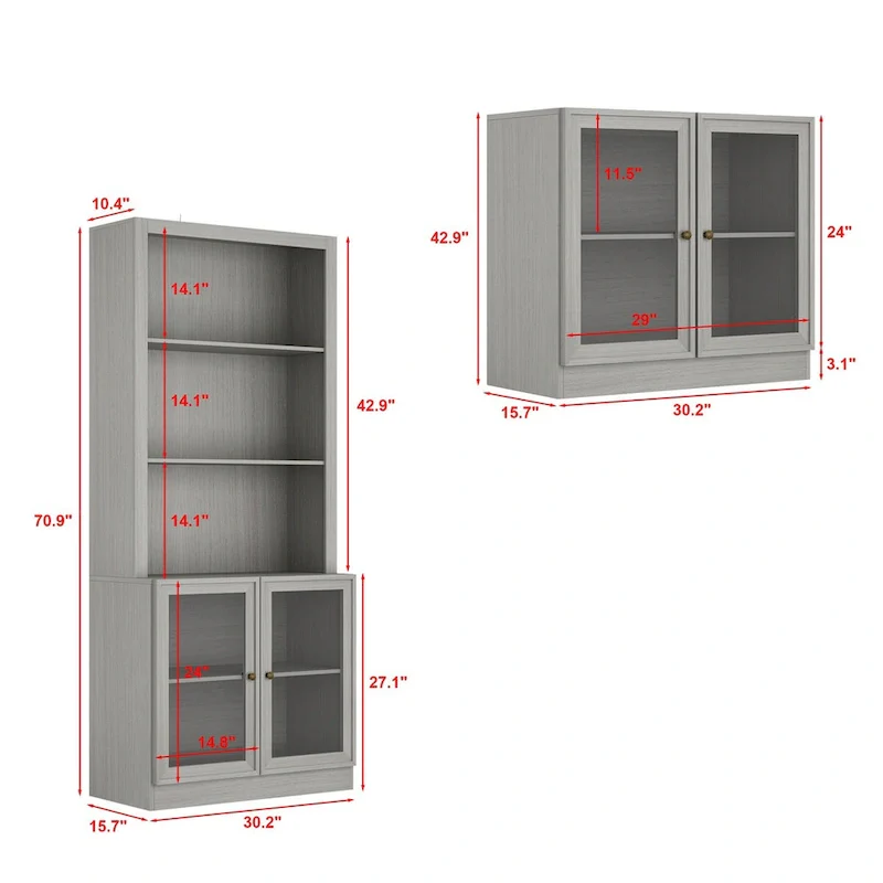 Home Media Center Sleek Design with Ample Shelving and Glass Accents