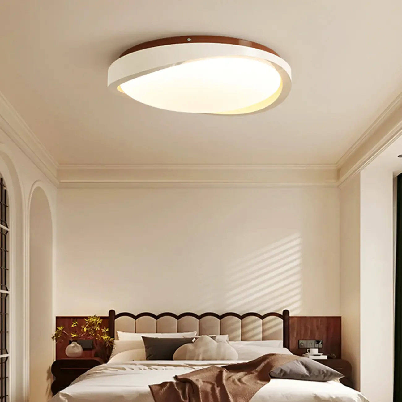 Modern White Round Dimmable Flush Mount LED Ceiling Light