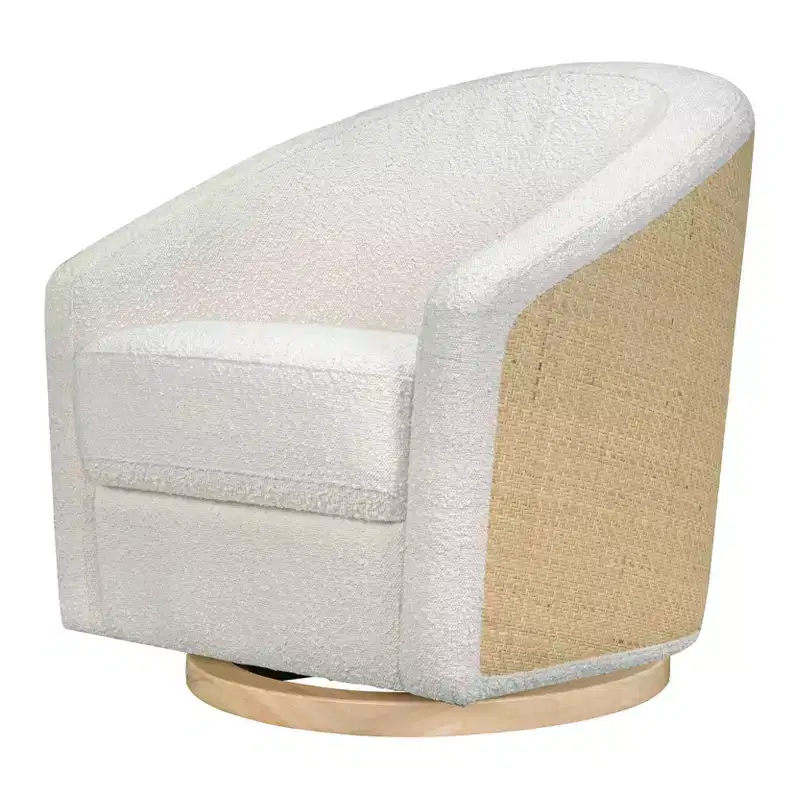 Swivel Glider Chair with 360° Rotation, Upholstered Seat, 30.5