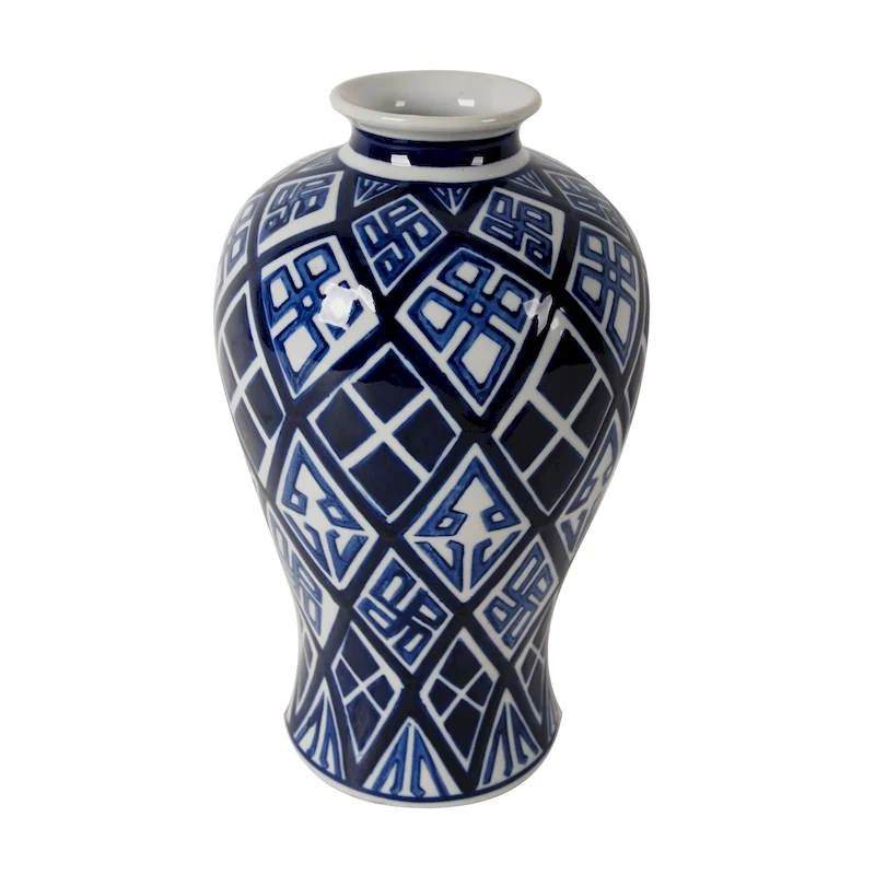 A&B Home Blue Ceramic Decorative Vase
