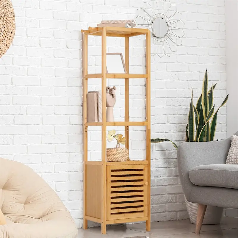Multi-use Storage/Towel Cabinet with 3-tier Shelves for Home Organize