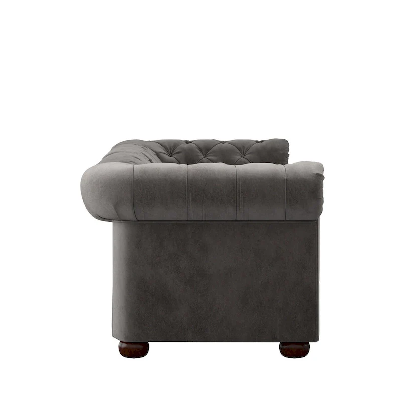Grey Button-Tufted Chesterfield Sofa - 4/5/6 Seater