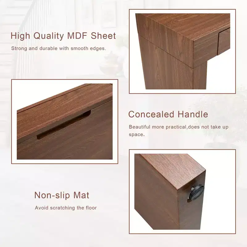 50 Wood Grain Bar Table with Drawers (Dark)