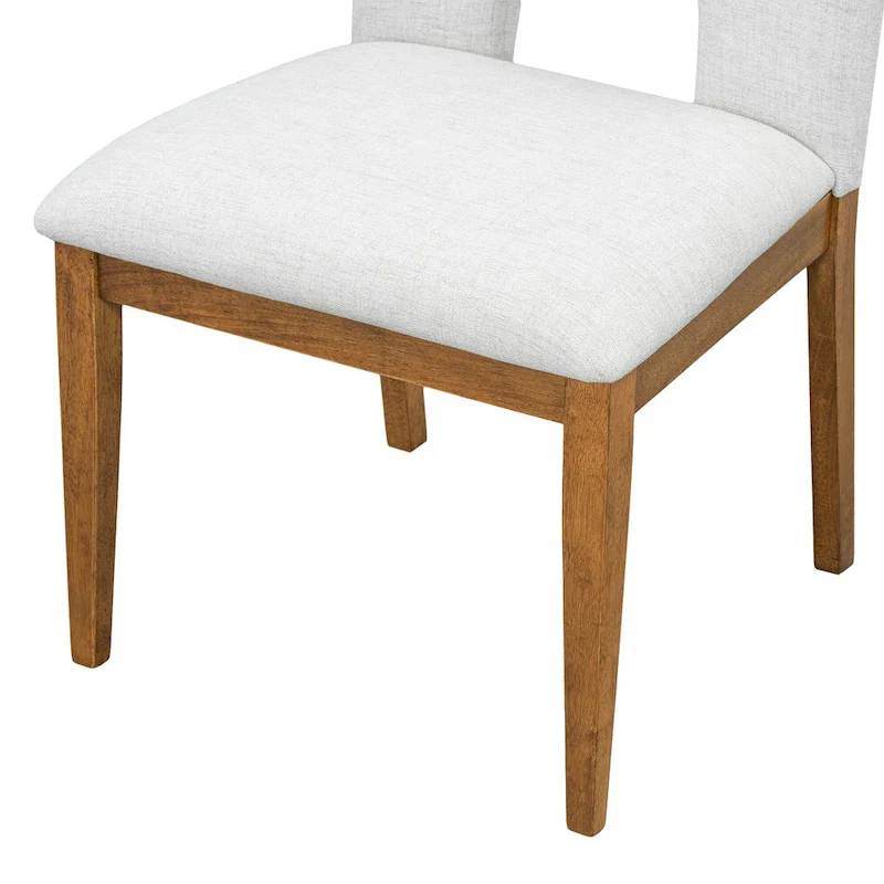 Modern Style 5-Piece Extendable Round Dining Table Set with Removable Leaf and Upholstered Dining Chairs