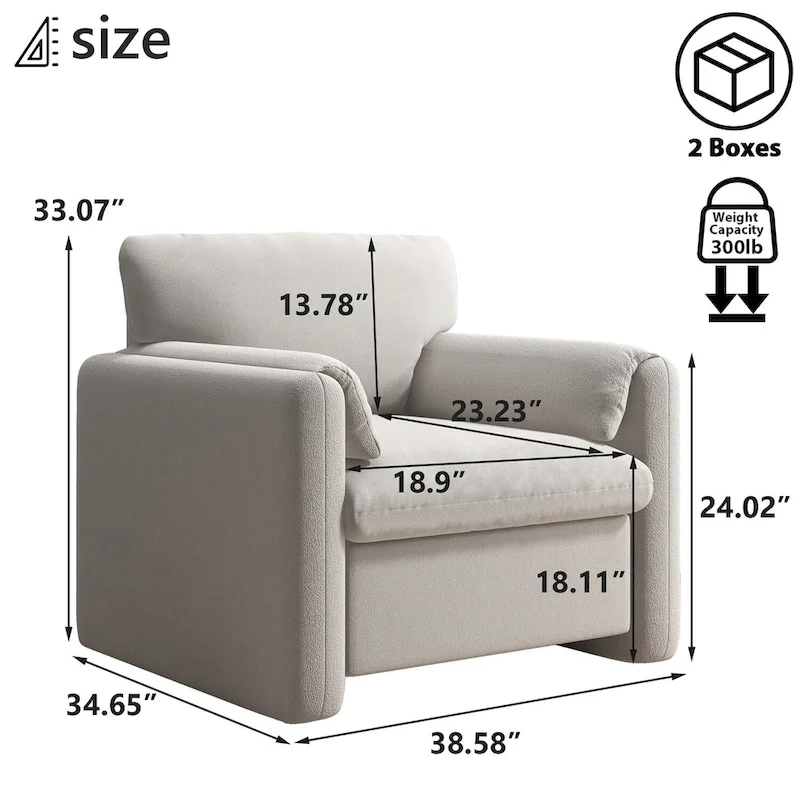 Upholstered Accent Chair Armchair Single Sofa