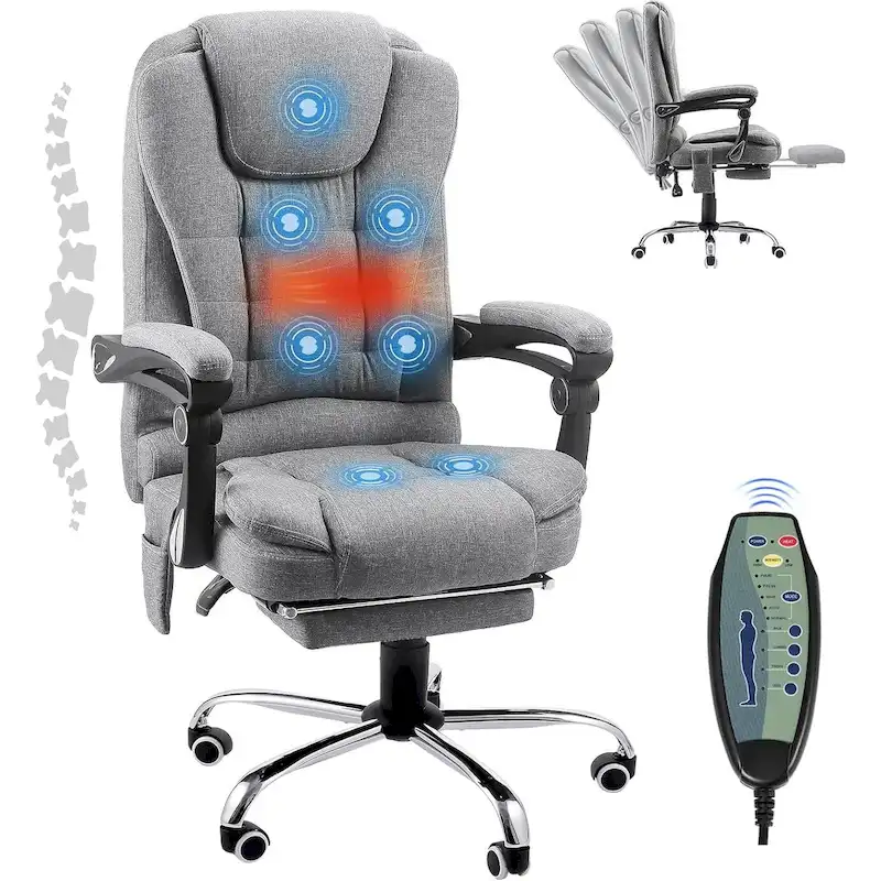AECOJOY Heated Executive Office Chair w/ Massage &Adjustable Height