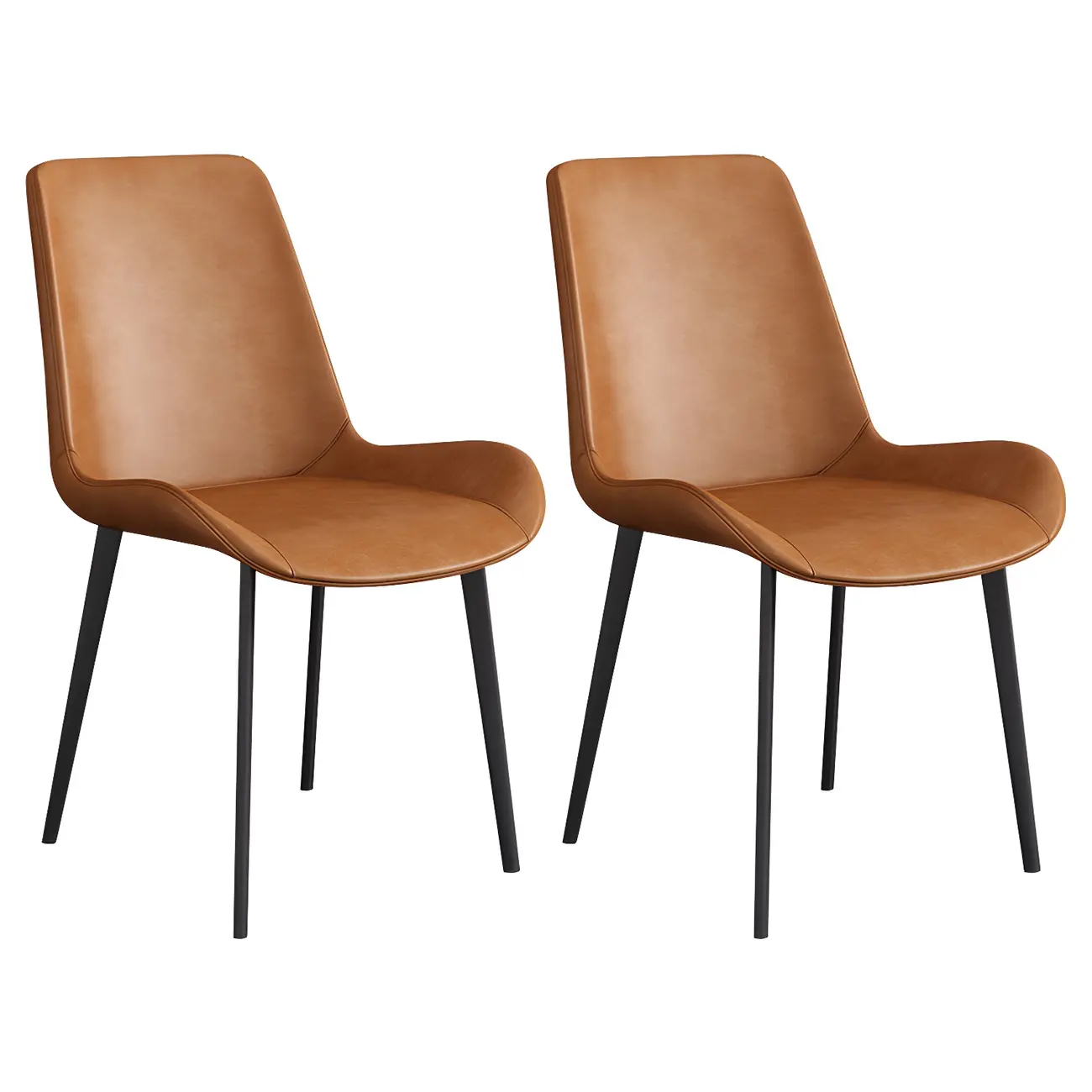 Sloped Armless Leather Upholstered Parsons Dining Chair