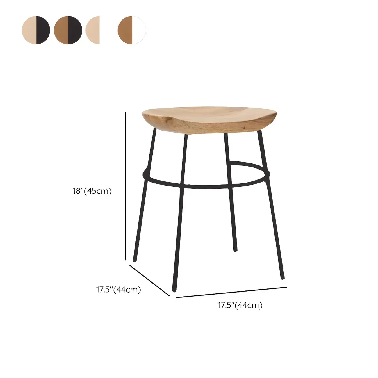 Modern Solid Wood Counter Height Bar Stools