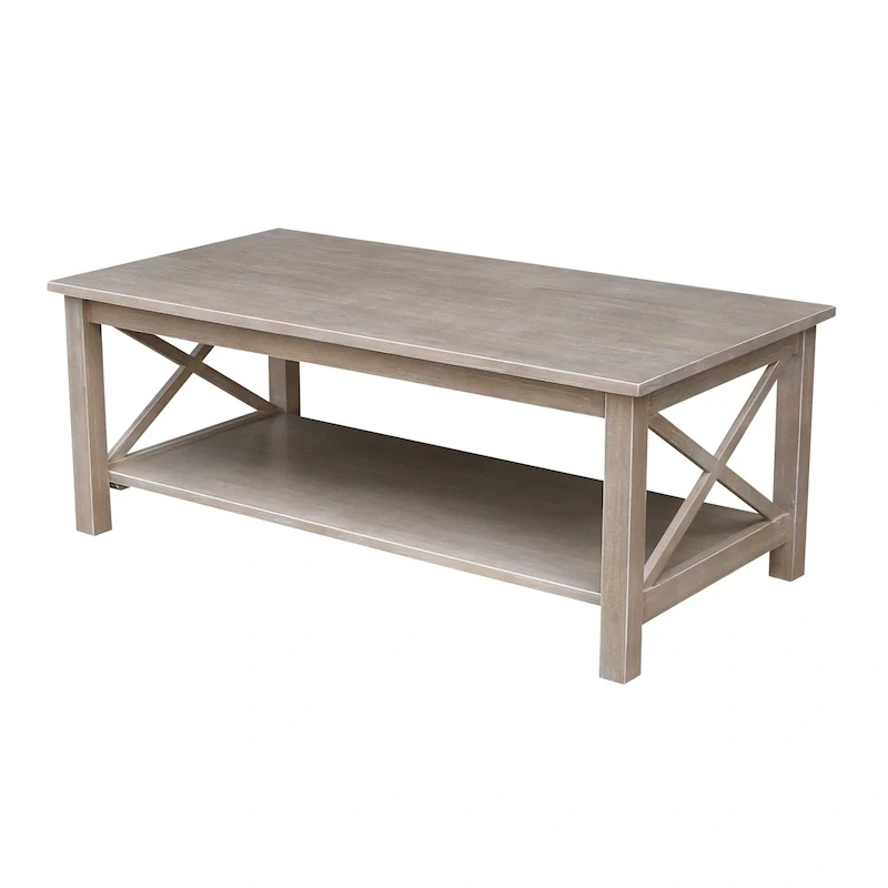 Solid Hardwood Coffee Table - Unfinished, White, Washed Gray Taupe, Espresso - Multi-Person Use