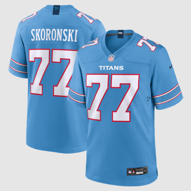 Tennessee Titans Peter Skoronski Light Blue Game Jersey