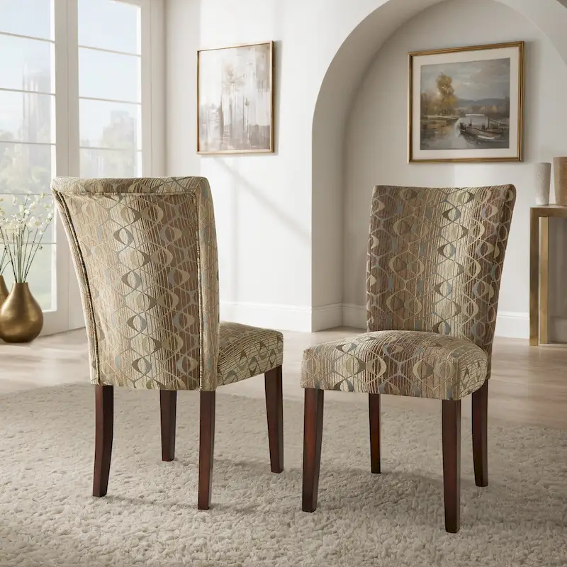 Dinant Print Parsons Dining Side Chairs (Set of 2)