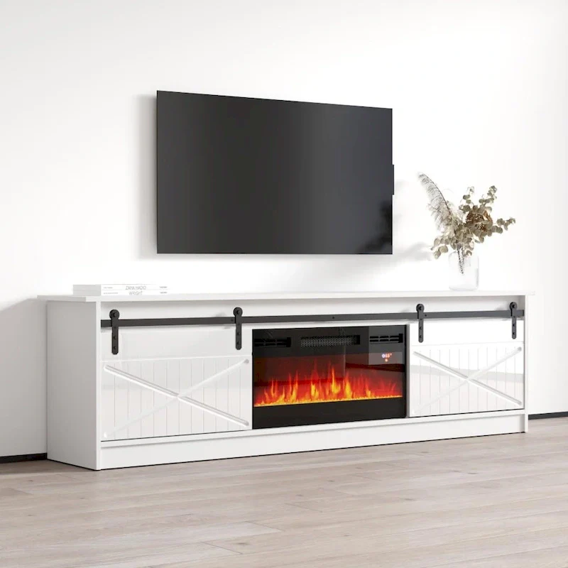 Granero BL-EF Electric Fireplace 79 TV Stand