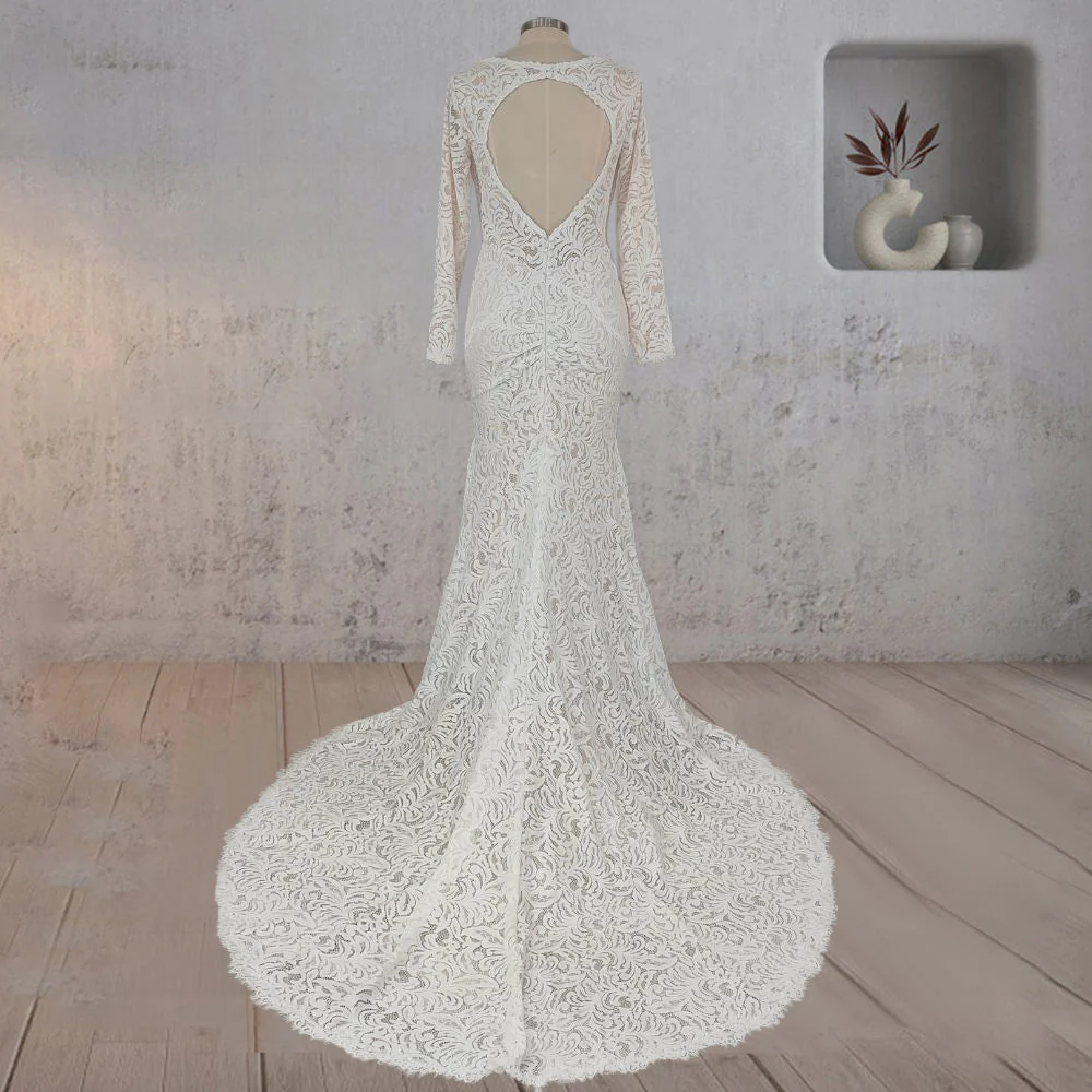 Mermaid Whisper Lace Embroidery Bridal Gown Wedding Dress