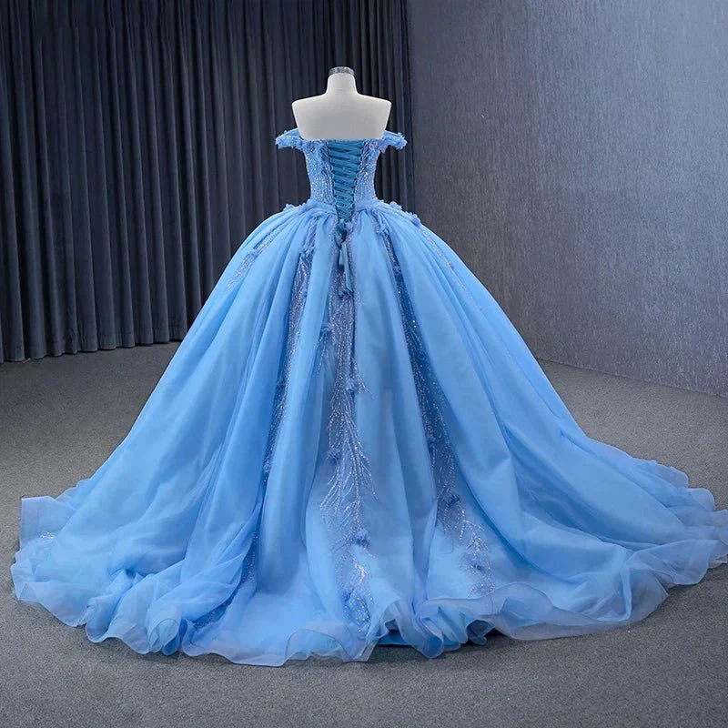 Quinceanera Dress Sequins Ball Gown Sweetheart Lace Up Appliques