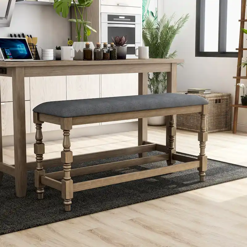 Furniture of America Graypath Farmhouse 50-inch Counter Height Bench