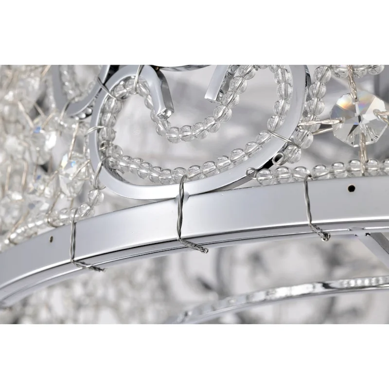 Ralph 15 Inch Chrome Polish Crystal Fandelier - N/A