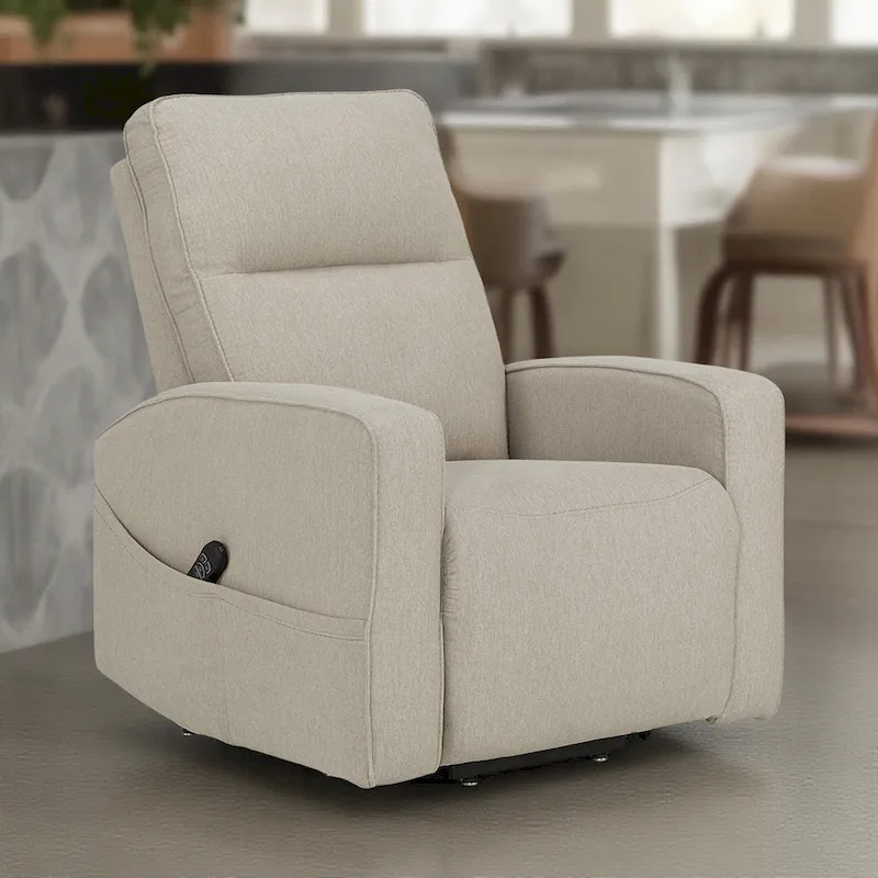 Lawson Power Lift Recliner Chair, Smoke Polyester, Foam Cushioned